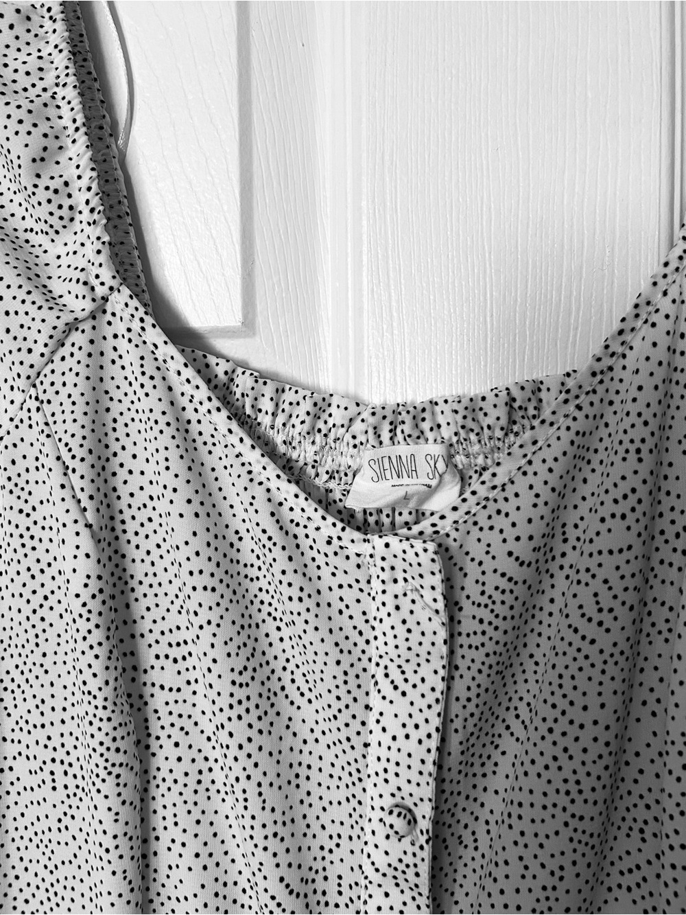 Sienna Sky White Mini Dress with Black Dot Print - Picture 3 of 4